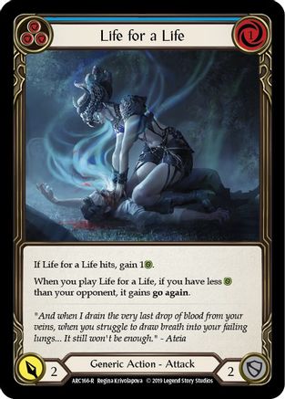 Life for a Life (Blue) (ARC166) - Arcane Rising Unlimited Edition Rainbow Foil