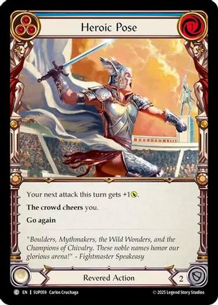Heroic Pose (Blue) (SUP059) - Super Slam Rainbow Foil