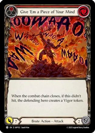 Give 'Em a Piece of Your Mind (Red) (SUP152) - Super Slam Rainbow Foil