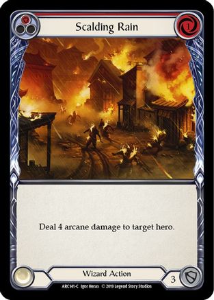 Scalding Rain (Red) (ARC141) - Arcane Rising Unlimited Edition Rainbow Foil