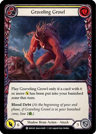 Graveling Growl (Yellow) [U-MON145-RF] (Monarch Unlimited)  Unlimited Rainbow Foil