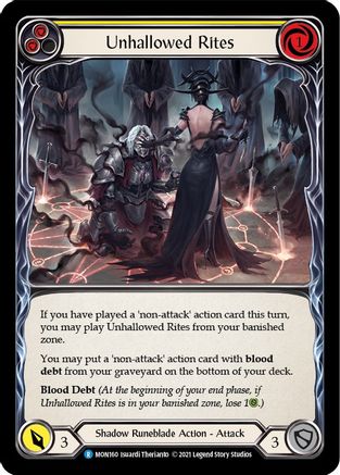 Unhallowed Rites (Yellow) [U-MON160] (Monarch Unlimited)  Unlimited Normal