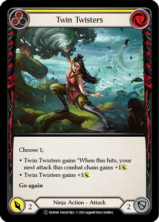 Twin Twisters (Yellow) [EVR048] (Everfest)  1st Edition Rainbow Foil