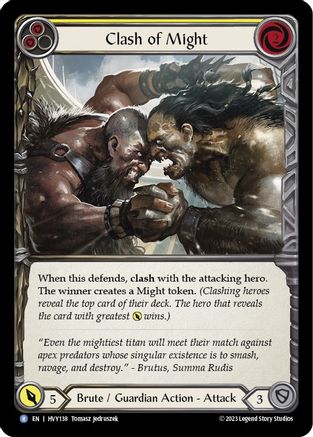 Clash of Might (Yellow) [HVY138] (Heavy Hitters)  Rainbow Foil