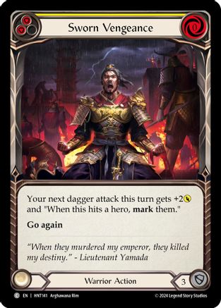 Sworn Vengeance (Yellow) [HNT141] (The Hunted)  Rainbow Foil