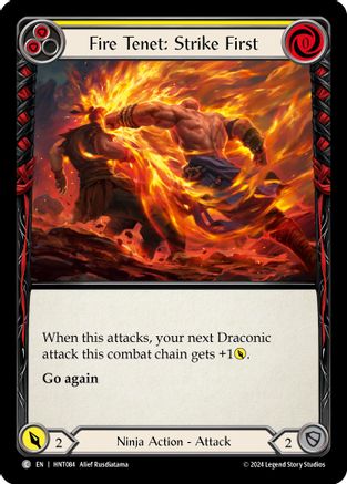 Fire Tenet: Strike First (Yellow) [HNT084] (The Hunted)  Rainbow Foil