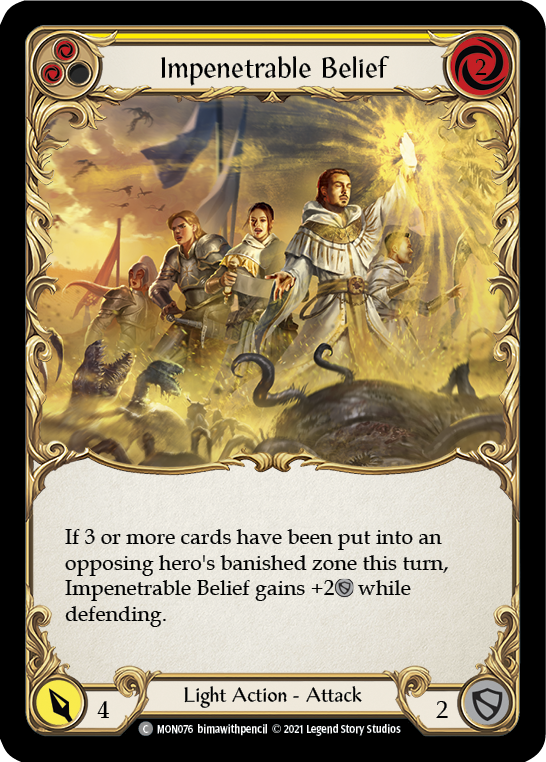 Impenetrable Belief (Yellow) [MON076] (Monarch)  1st Edition Normal