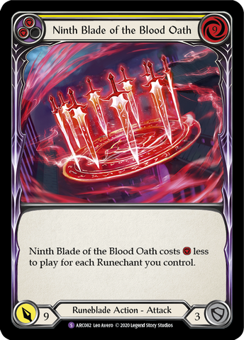 Ninth Blade of the Blood Oath [U-ARC082] (Arcane Rising Unlimited)  Unlimited Rainbow Foil