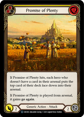Promise of Plenty (Yellow) [U-CRU184] (Crucible of War Unlimited)  Unlimited Rainbow Foil