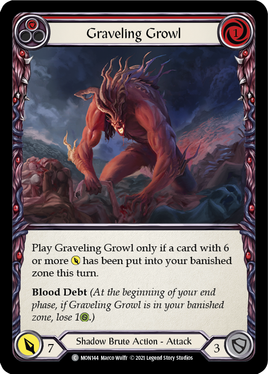 Graveling Growl (Red) [MON144] (Monarch)  1st Edition Normal